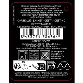 My Bar Cesta Pan Redonda PP Rattan 24x8 cm