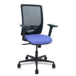 PIQUERAS Y CRESPO Silla Zulema sincro malla negra asiento bali azul claro brazos 2D ruedas 65mm Precio: 175.94999983. SKU: B18MX9NMRR