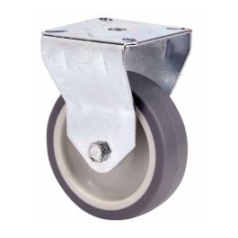 Ruedas Alex Rueda Fija Gris Poliamix Goma Placa Eje Liso Carga Máx. 60 kg Ø 8 cm