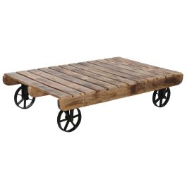 Mesa de Centro Home ESPRIT Negro Natural Metal Madera de mango 130 x 80 x 32 cm Precio: 287.50000026. SKU: B1DQ7JPGMS