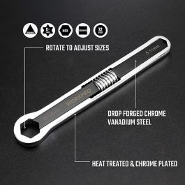 Llave ajustable universal 5 - 16 mm, métrica y sae Llave ajustable universal 5 - 16 mm, métrica y sae