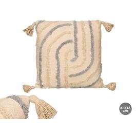 Giftdecor Cojín Rayas Bordado Gris 45x45 cm - Decoración de Salón, Exterior 100% Algodón, Relleno 100% Poliéster (8 Unidades) Precio: 43.79000043. SKU: B1KLTFPLKK