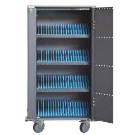 Techly I-CABINET-80DUTY Estación Carga USB Carro para 80 Portátiles, Tablets, Smartphones; Seguro con Ruedas para Aulas y Oficinas
