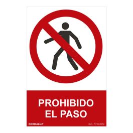 Normaluz Cartel "prohibido el paso" PVC 0,7mm 30x40cm - Rótulos de prohibiciones