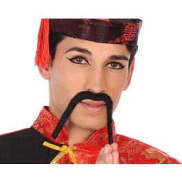 Bigote Negro Largo Estilo Chino Para Disfraz Tradicional - Accesorio para Adultos