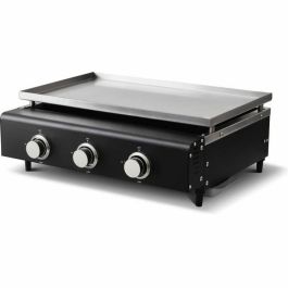Cookingbox 9760182 Plancha de Gas CUENCA 3 Quemadores con Tapa 65x50x23 cm Negra