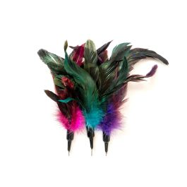 Meissa Caña Vara Juguete para Gatos con Muelle y Plumas – Juego Interactivo que Estimula su Caza Natural