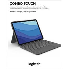 Logitech 920-010144 Combo Touch para iPad Pro 11" (1ª-3ª Gen) Teclado AZERTY Francés con Trackpad Cubierta Retroiluminada Gris Oxford