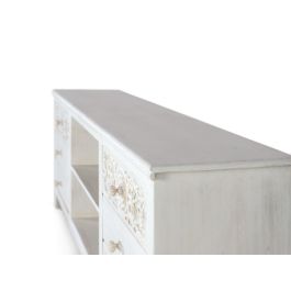 Giner y Colomer Mueble TV con 6 Cajones y 2 Huecos Abiertos en Madera de Mango Blanco