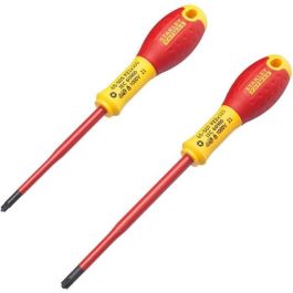 Juego de 2 Destornilladores - STANLEY FATMAX - FMHT0-62649 - Bloques de terminales aislados 1000V - PZ1X100 + PZ2X125