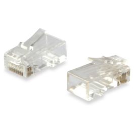 Equip 121144 Kit de 100 Unidades Conectores RJ45 Transparentes, Plástico, para Cable Cat6, Contactos Chapados en Oro