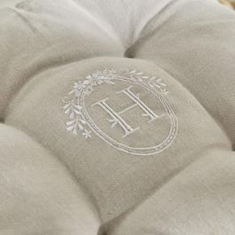 Asiento acolchado - HOY - CHARME - Chambray x Petite Broderie Berenice - 40 x 40 cm Asiento acolchado - HOY - CHARME - Chambray x Petite Broderie Berenice - 40 x 40 cm