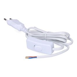Edm Conexión con interruptor 3A 1,5m manguera plana blanca 2x0,75mm