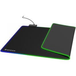 GENESIS Boron 500 XXL RGB Alfombrilla de Ratón Gaming, Negra, con Iluminación LED RGB Multicolor, 800x400mm para Escritorio Completo