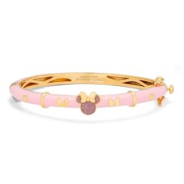 Disney Pulsera Minnie Mouse chapada en oro con lazo dorado y corazones, rosa Precio: 31.50000018. SKU: B1CG2MV5NP