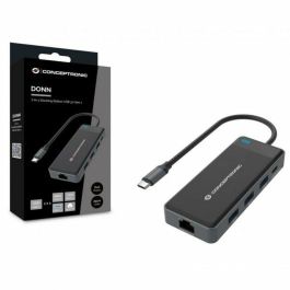 Hub USB Conceptronic DONN14G Negro Gris 100 W