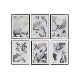 DKD Home Decor Cuadro Moderno Abstracto Azul Blanco 70x50x3 cm Ps Mdf Pack 6 Unidades Surtido Aleatorio