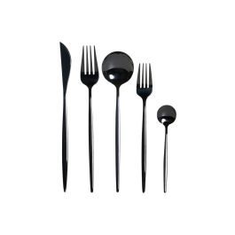DKD Home Decor Cubertería Básicos Negra Set 20 Piezas Acero Inoxidable Apto para Lavavajillas Colección Chic Grosor 3mm Precio: 39.88999982. SKU: B1E6FFQRQJ