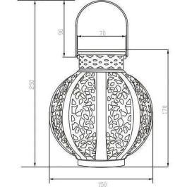 Galix GALG2301 Linterna de metal vintage beige 10 lumens H17cm