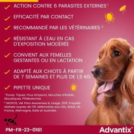 Pipetas antiparasitarias ADVANTIX 4: para perros muy pequeños de 1,5 a 4 kg