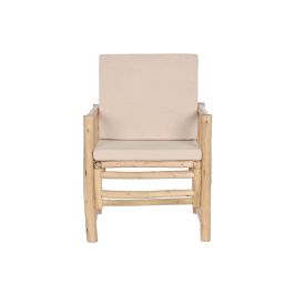 Butaca Home ESPRIT Blanco Beige Natural Algodón 61 x 50 x 90 cm