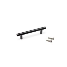 Emuca Lote de 10 tiradores para mueble Orlando, L136mm, intereje 96mm, Acero, Pintado negro