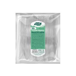 Set de 100 cuchillos medianos transparentes de 19.6 cm Algon (10 Cajas) Set de 100 cuchillos medianos transparentes de 19.6 cm Algon (10 Cajas)