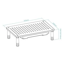 TooQ Soporte Elevador Multiusos para Monitor/Portátil, Negro, 20 kg