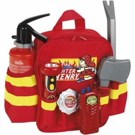 Klein FUEGO Mochila Bombero de Henry para Niños con Accesorios de Juguete Extintor Hacha Linterna Walkie Talkie Palanca Insignia