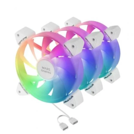 Mars Gaming Pack 3 Ventiladores MF-3A 12cm ARGB Blanco