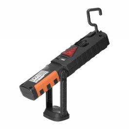 ORNO Linterna LED Recargable COB 3W + 1W con Gancho, 1200mAh y Función Powerbank