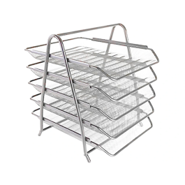 Q-connect KF18476 Bandeja sobremesa metálica rejilla plata 5 bandejas movibles 350x275x375 mm