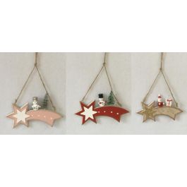 DKD Home Decor Colgante Decoración Navidad Tradicional Madera Rosa Rojo Marrón 12 Unidades Precio: 25.83108. SKU: B12MAHKJTX