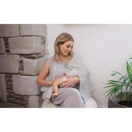 Tineo Velo de Lactancia Gris para Mujer - Cobertura Discreta del Pecho y Vientre, Tejido Ligero y Transpirable, Contacto Visual con el Bebé
