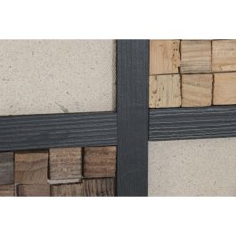 DKD Home Decor Cuadro Moderno de Madera y Pino Marrón y Blanco 82 x 82 cm (2 Unidades)