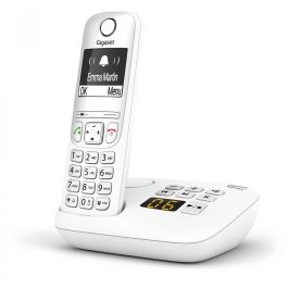 Gigaset AE690A Teléfono inalámbrico DECT/analógico con contestador automático, altavoz, identificador de llamadas y pantalla de 2", blanco