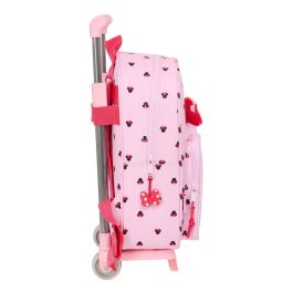 Mochila Escolar con Ruedas Minnie Mouse Naive Rosa 28 x 34 x 10 cm