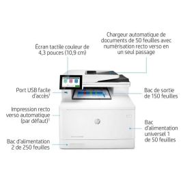 HP 3QA55A LaserJet Enterprise MFP M480f Impresora Láser Color Multifunción, Dúplex, ADF, Fax, 27 ppm, Empresa