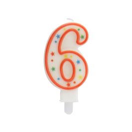 Party Time Vela de Aniversario Número 6 Decorada con Círculos y Estrellas, con Pincho para Tarta, 9,5 cm Precio: 1.49999949. SKU: B1ES4KCHFD