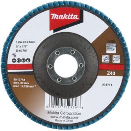 Makita Fächerschleifscheibe 125mm Z40 Precio: 19.94999963. SKU: B1CFVHNZ25