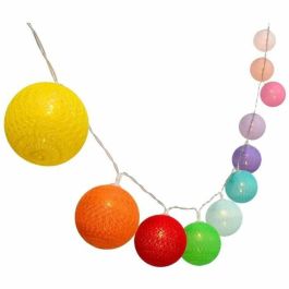 Lumisky LUM3760093542142 Guirnalda de luz solar MIMY COLORS SOLAR con 10 bolas de algodón LED blanco cálido de 3,80 m