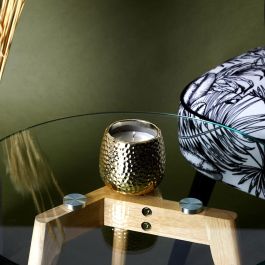 Home Deco Factory Vela Martilleada Dorada Lounge perfumada almizcle 9 cm