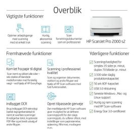 HP ScanJet Pro 2000 s2 Escáner de Alimentación de Hojas Dúplex Rápido ADF 50 Páginas Velocidad 35 ppm Uso Diario 3500 Pág.
