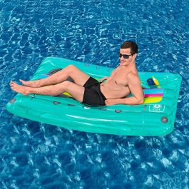 Bestway BES6941607331828 Colchón Hinchable para Piscina Retro Beats, para 1 Adulto, capacidad máxima 90 kg, Color Verde