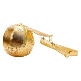 Loungefly Bolso bandolera Snitch dorada Harry Potter, de cuero vegano, con correas ajustables y detalles metálicos dorados