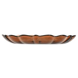 DKD Home Decor Plato Basicos Marron de Cristal Dalia (4 Unidades) 20.5 cm - Apto para Microondas y Lavavajillas