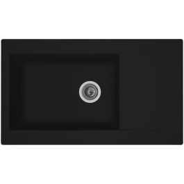 STRADOUR Fregadero de cocina empotrado 1 recipiente grande + 1 escurridor Einna - Resina - 86 x 50 cm - Negro