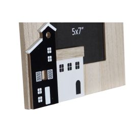 DKD Home Decor Marco de Foto 10x15 Scandi Blanco Natural Mdf 21.5x26.5 cm (6 Unidades)