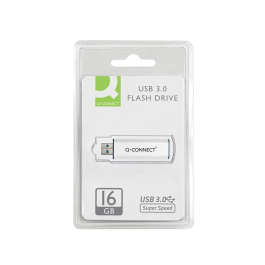 Q-connect Memoria USB Flash 16 GB 3.0 Retráctil Plateada