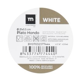 Plato Hondo Melamine White 21x5.3 cm La Mediterranea (24 Unidades) Plato Hondo Melamine White 21x5.3 cm La Mediterranea (24 Unidades)